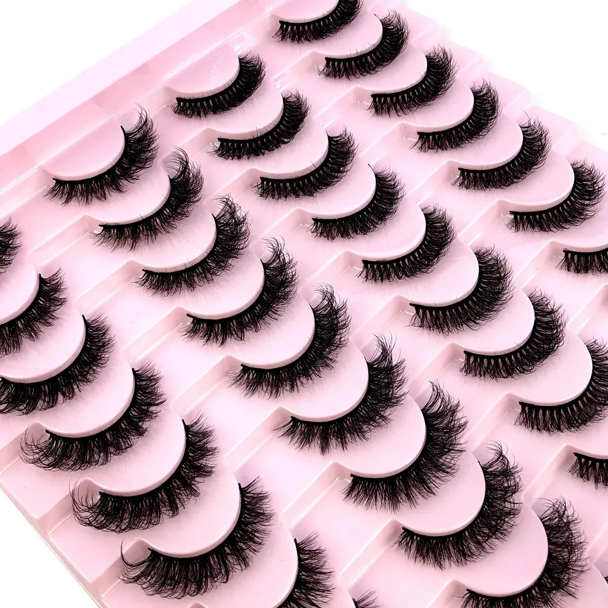 HBZGTLAD nuevo 20 pares de pestañas de visón 3D pestañas postizas de imitación de visón esponjosas pestañas suaves y gruesas pestañas postizas dramáticas maquillaje