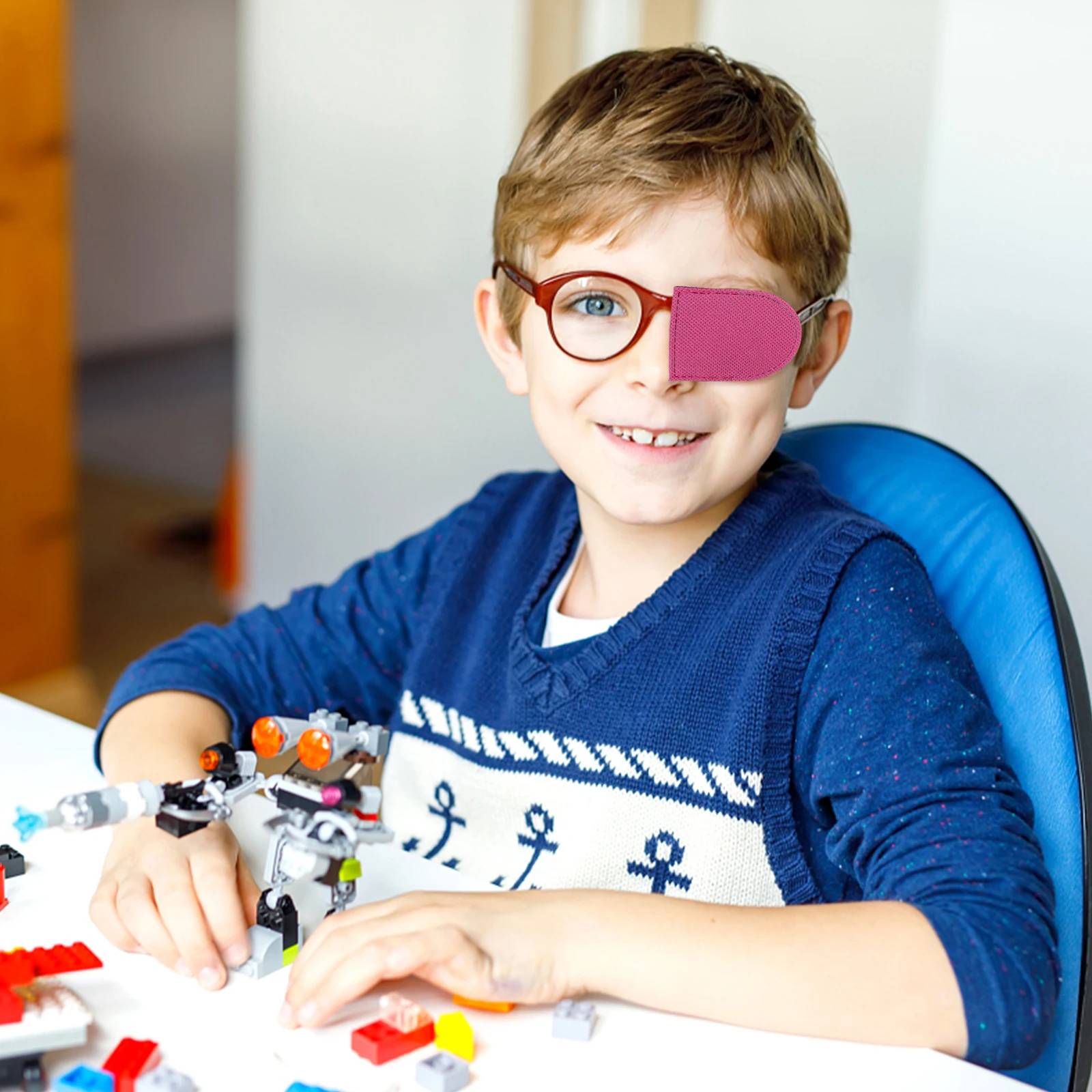 

3 Pairs Amblyopia Eye Patches Kids Glasses Non-woven Fabric Blindfolds for Children Breathable Comfortable Design Fits Left