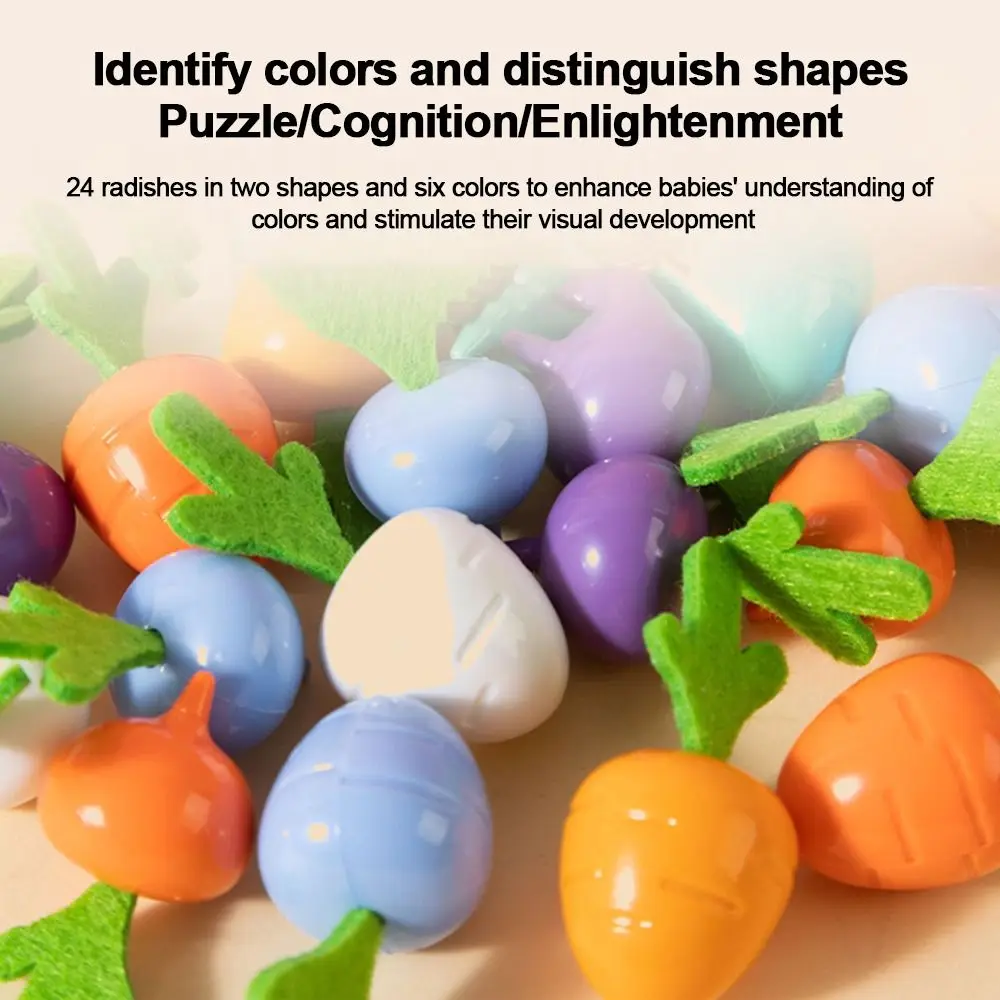 Permainan Memori Mainan Tarik Lobak Bayi Mainan Tarik Wortel Interaktif Koordinasi Tangan-Mata Keterampilan Motorik Halus Aman