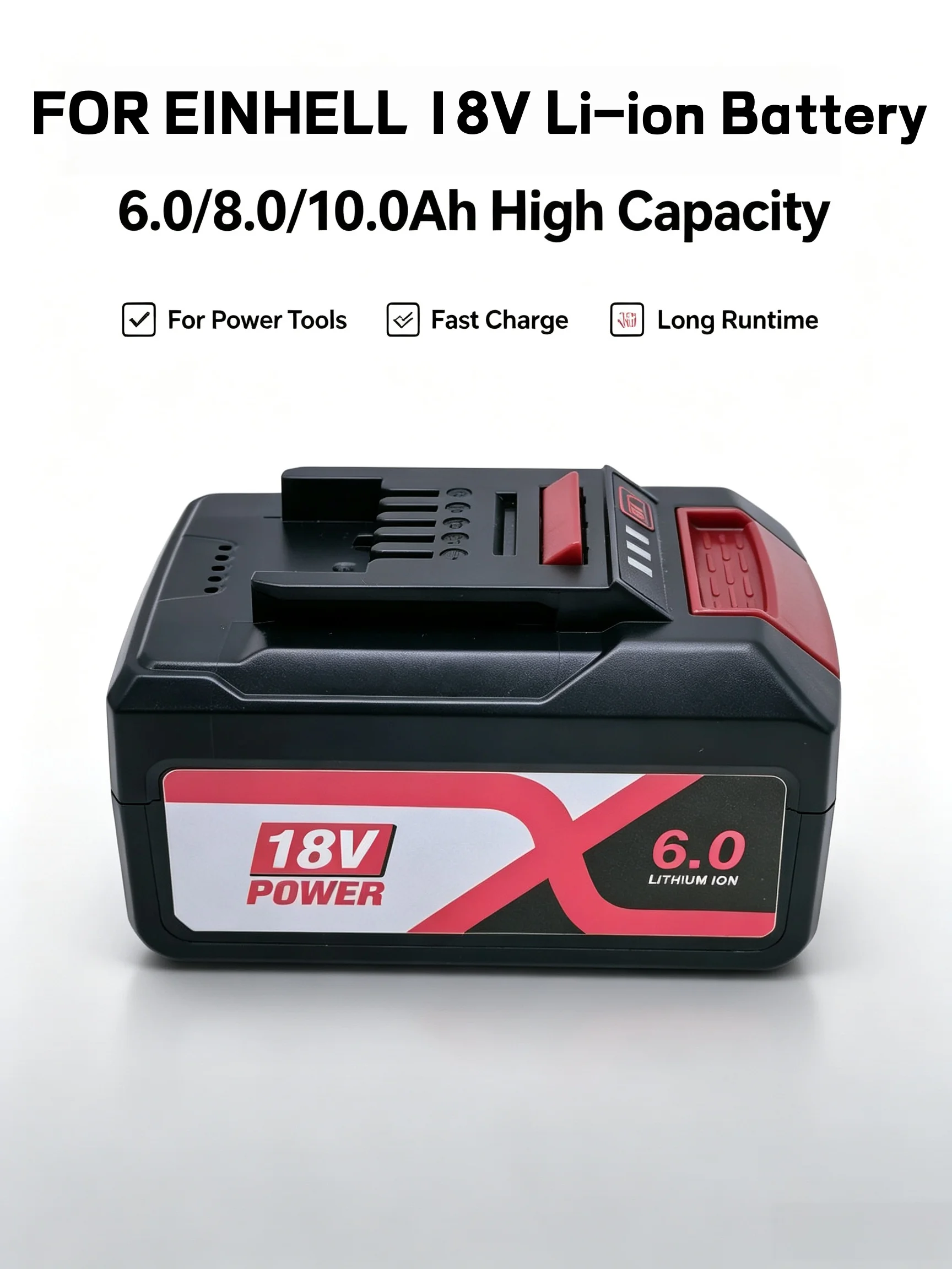 For EINHELL EIN18C2 6Ah 8Ah Replacement Battery Li-ion Batterias 18V Battery Power X-change PX-BAT4 4511396 4511437 Power Tools