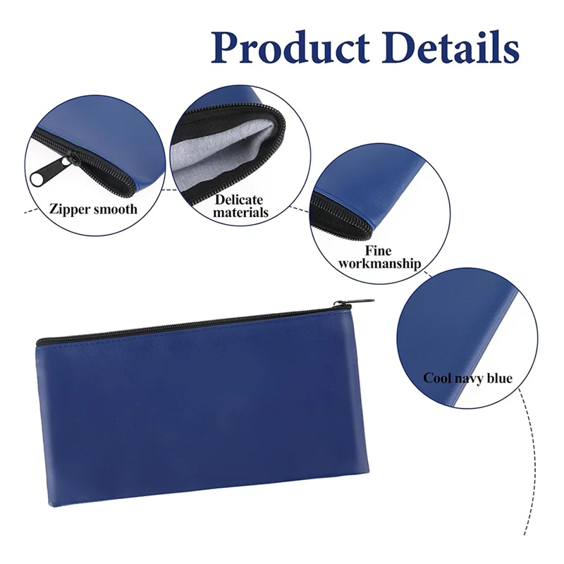 

AU61-2 PCS Money Bags With Zipper Bank Deposit Cash Bags Organizer Check Wallet Travel Money Pouch For Coin Bills Cosmetics