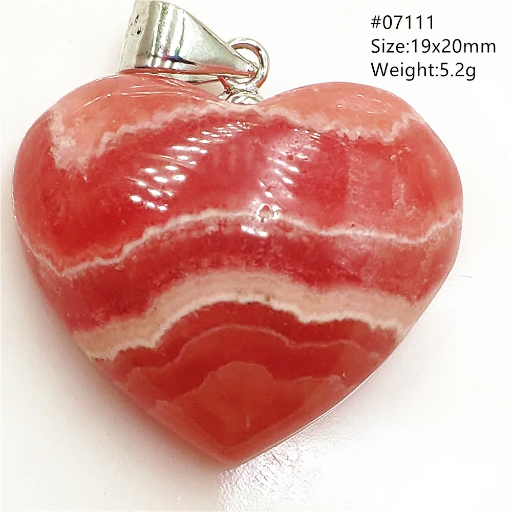 

Natural Red Rhodochrosite Heart Pendant Jewelry Rose Rhodochrosite For Women Men Gemstone Jewelry 925 Sterling Silver AAAAA