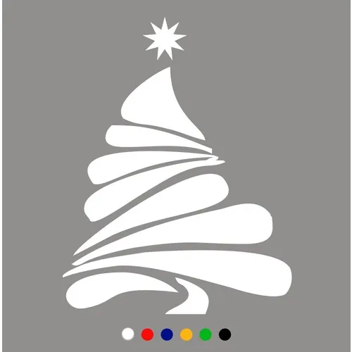 New Jargon Star Christmas Tree Sticker Decal Decoration-White