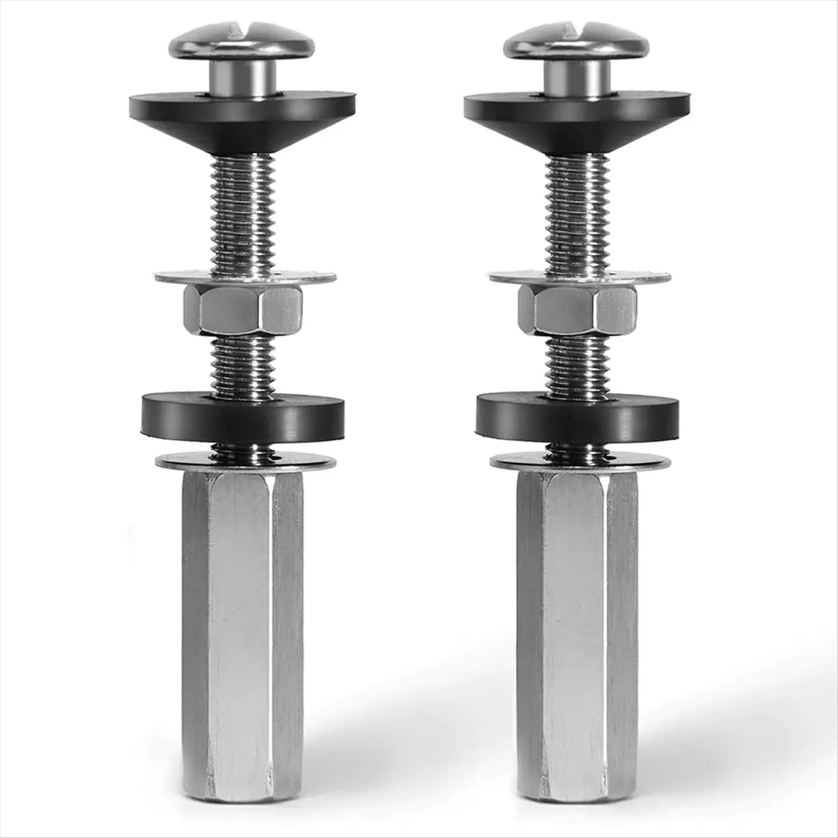 2026 + 2 قطعة طقم مسامير مقعد المرحاض العالمي ، مسامير خزان المرحاض المعدنية الثقيلة ، مسامير مقعد المرحاض مع صواميل النازل #2
