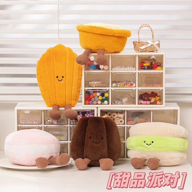 

Creative Simulation Dessert Party Plush Toy Kawaii Macaroon Cakes Egg Tart Dolls Cute Dacquoise Desktop Decor for Kids Xmas Gift