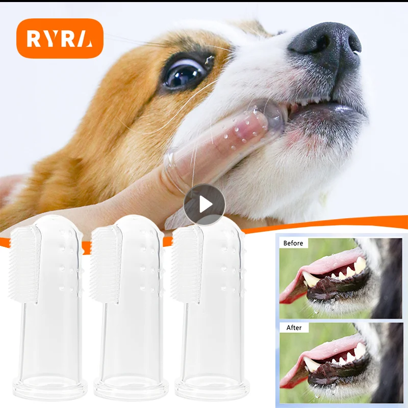 Pet Silicone Finger Cots Toothbrush Cats Dogs Brushing dog accessories Pet Teeth Oral Cleaning Products In Addition Perros