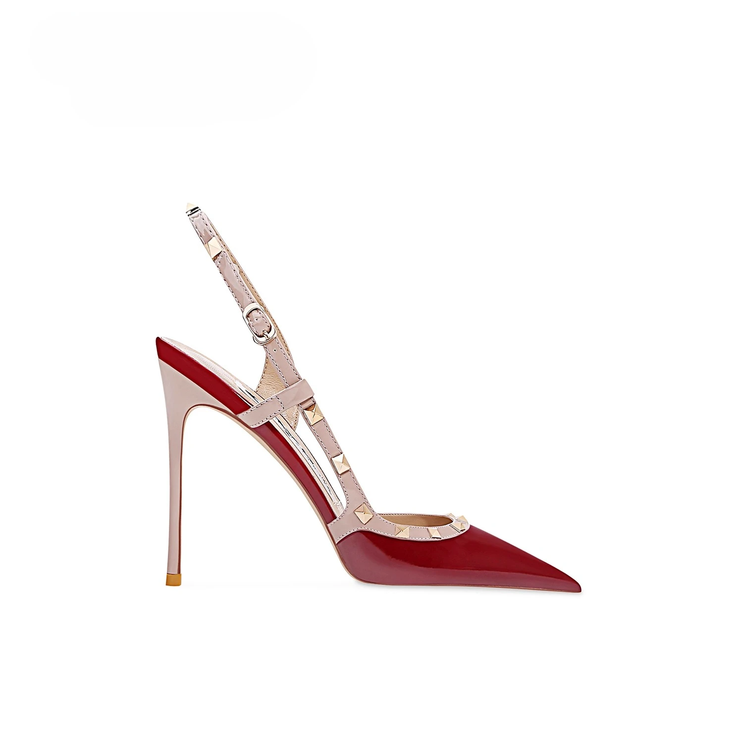 New Sexy Wine Red European and American High Heels for Women Slim Heels Pointed Toes, Shallow Mouth, Riveted Single Shoe Sandals view 5