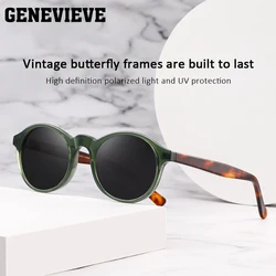 GENEVIEVE Retro Rond Frame Nieuw Ontwerp Dames Gepolariseerde Zonnebril UV Bescherming Aangepast Recept Beschikbaar S31126