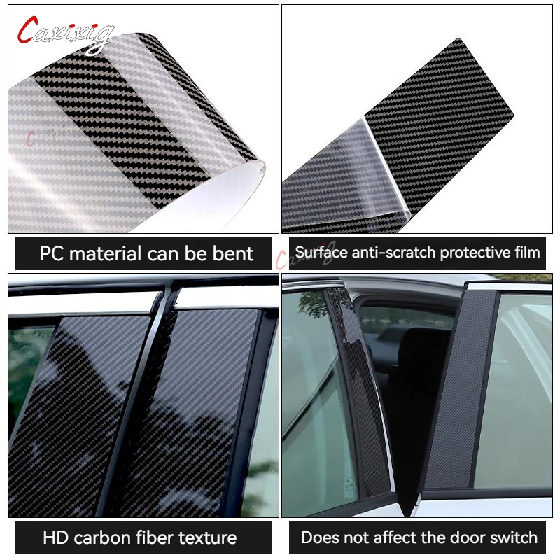 for Toyota Camry 2018 2019 2020 2021 2022 8Pcs Window Pillar Post Door Trims Cover Stickers Accessories