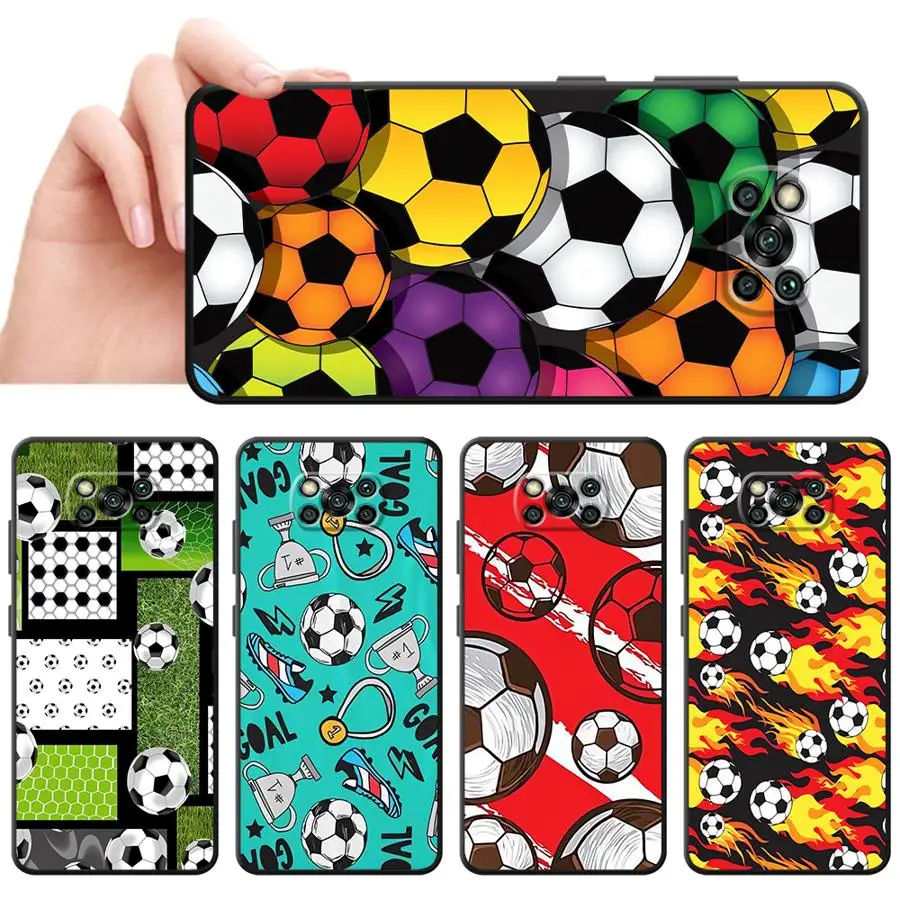 

Case for Xiaomi Poco F8 M3 M4 M7 Pro X3 X4 X5 X7 Pro C61 F3 C71 C50 C75 F1 M5 Funda Phone Cover Colorful Cartoon Football
