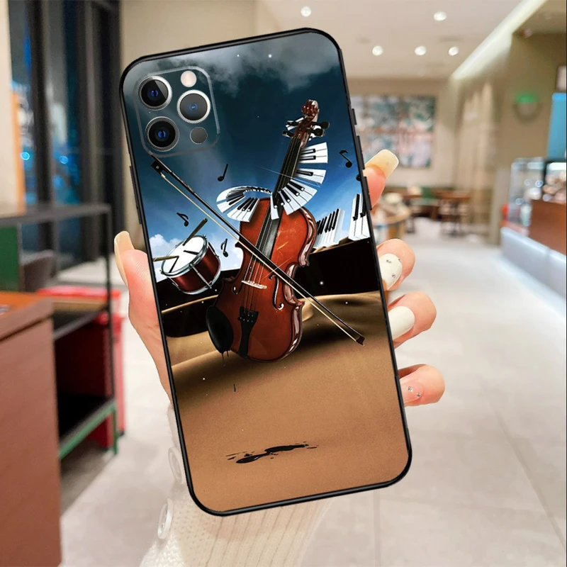 Custodia per violino pianoforte per iPhone 17 Air 16 15 13 11 12 14 Pro Max mini 15 16 Plus 16e Custodia protettiva
