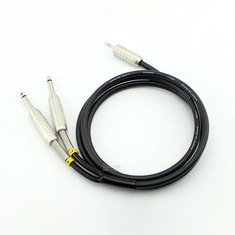 AVSSZ 잭 3.5mm 듀얼 6.35mm 1/4in 2 극 플러그 오디오 라인 MR202-2AT NP2X F-15 컴퓨터 믹서 듀얼 채널 스피커 케이블
