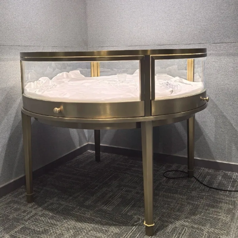 

Stainless steel jewelry display cabinet led high-end jewelry display cabinet with light