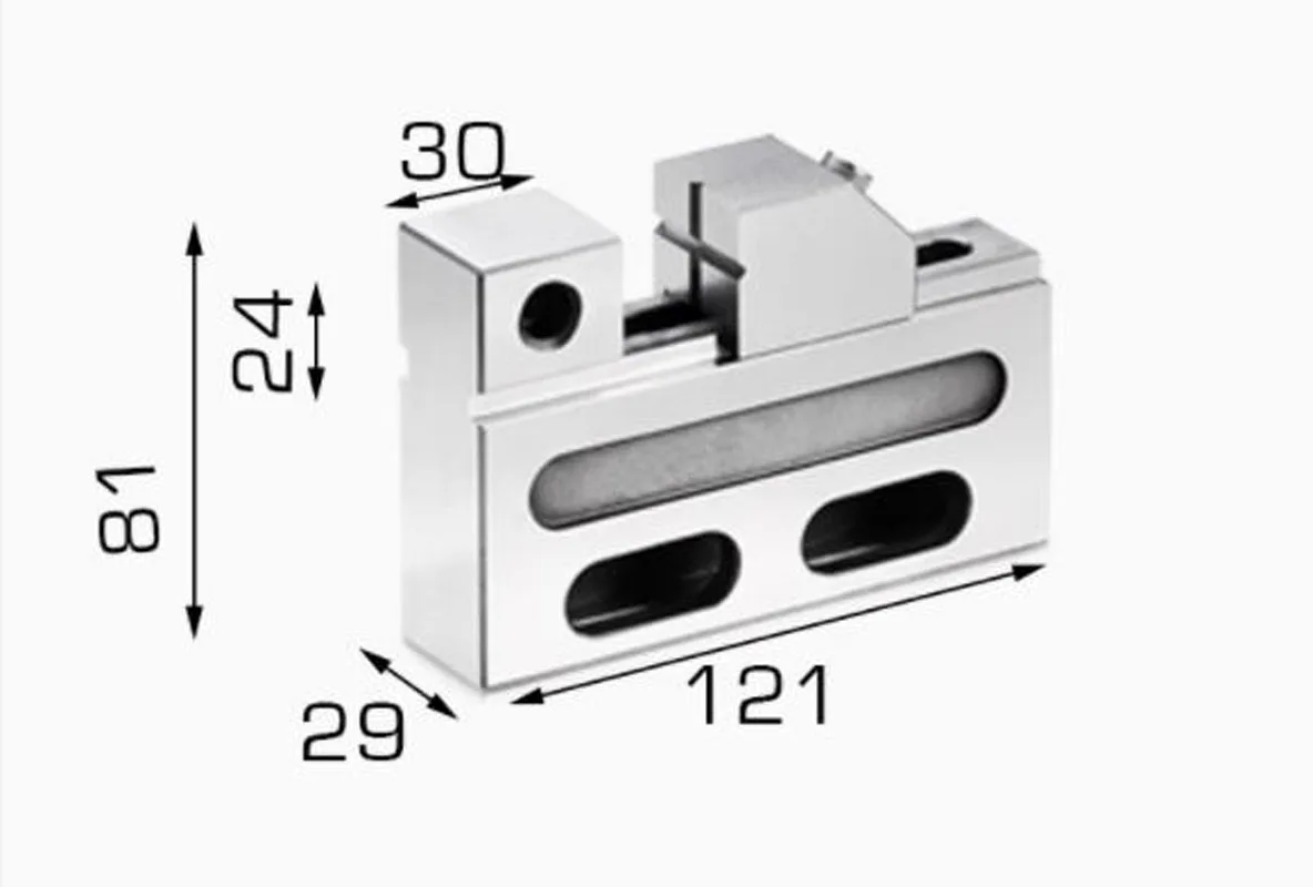 CNC Wire EDM High Precision Vise Stainless Steel 2" Jaw Opening 1.5 Kg Clamping