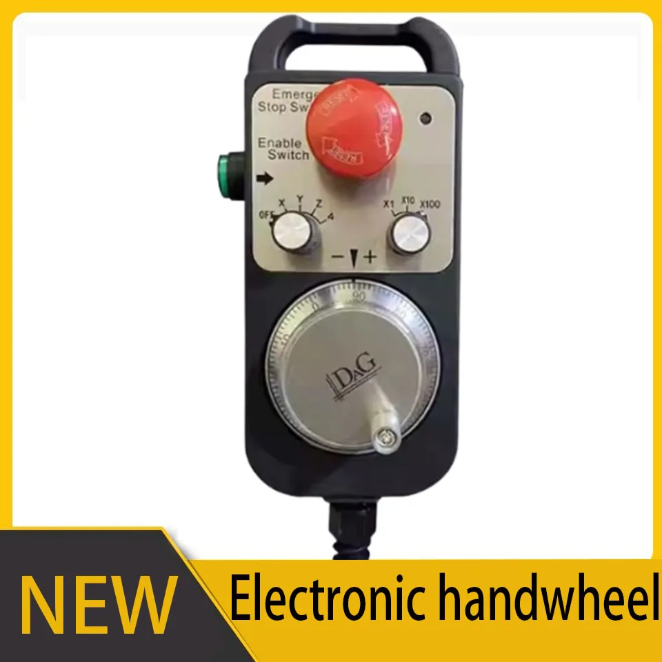 High precision electronic handwheel pulse generator with emergency stop and self reset CNC engraving machine external handwheel