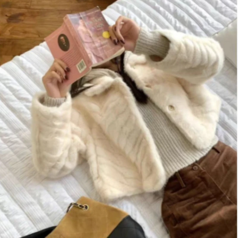 Cappotto in pelliccia di visone imitazione, giacche lunghe in pelle PU, soprabito nero, moda di strada, casual caldo, imitazione, autunno, inverno