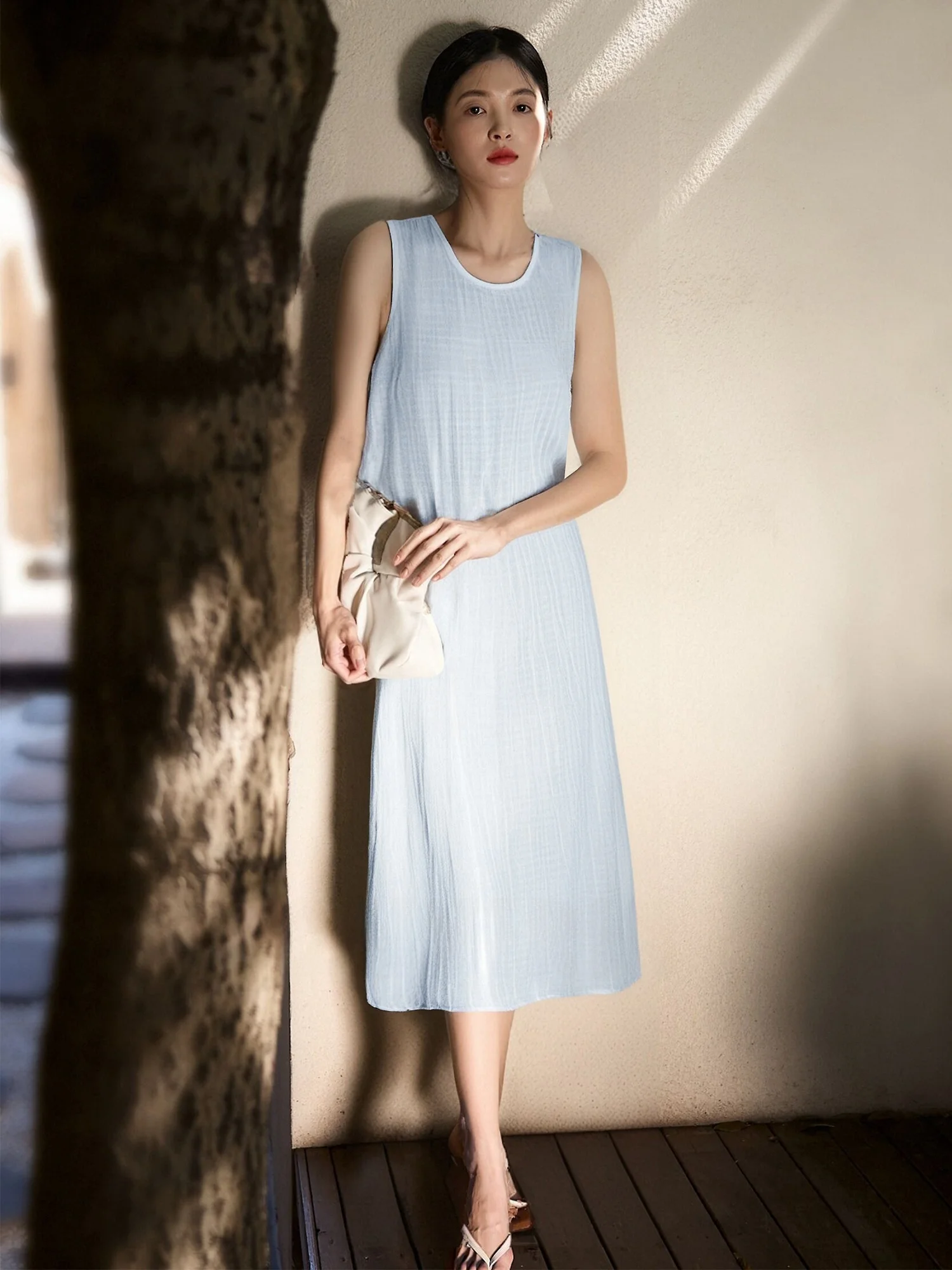 

Chivirin Thousand Rhythms Высококачественный льняной матовый длинный платье-миди с узором Fibone для женщин, осенняя мода