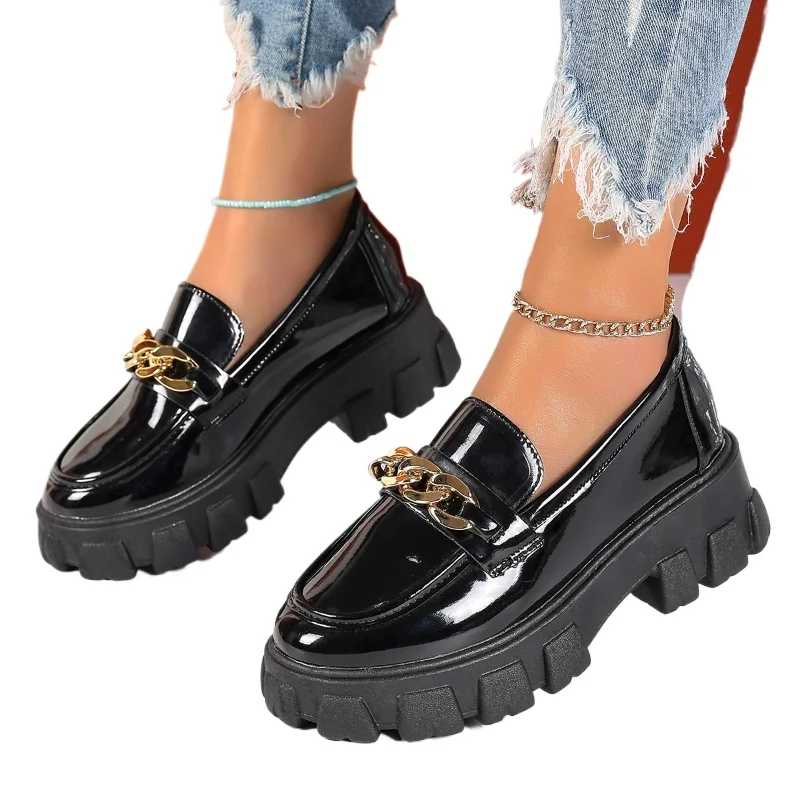 

2025 маленькие кожаные туфли Мэри Джейн на толстой подошве, женские осенние новые дизайнерские туфли в стиле панк в стиле Лолиты, женские модные универсальные лоферы, повседневные