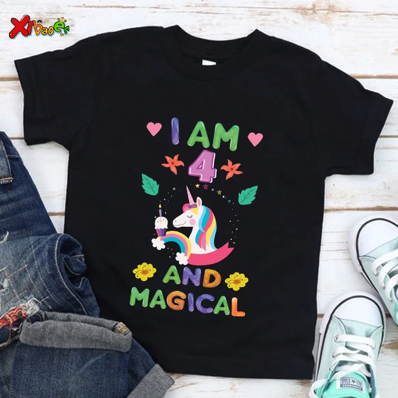 Camiseta de unicornio para niños y niñas, ropa de dibujos animados para bebé, Sudadera con capucha para niño y niña, camisetas personalizadas de unicornio 2022