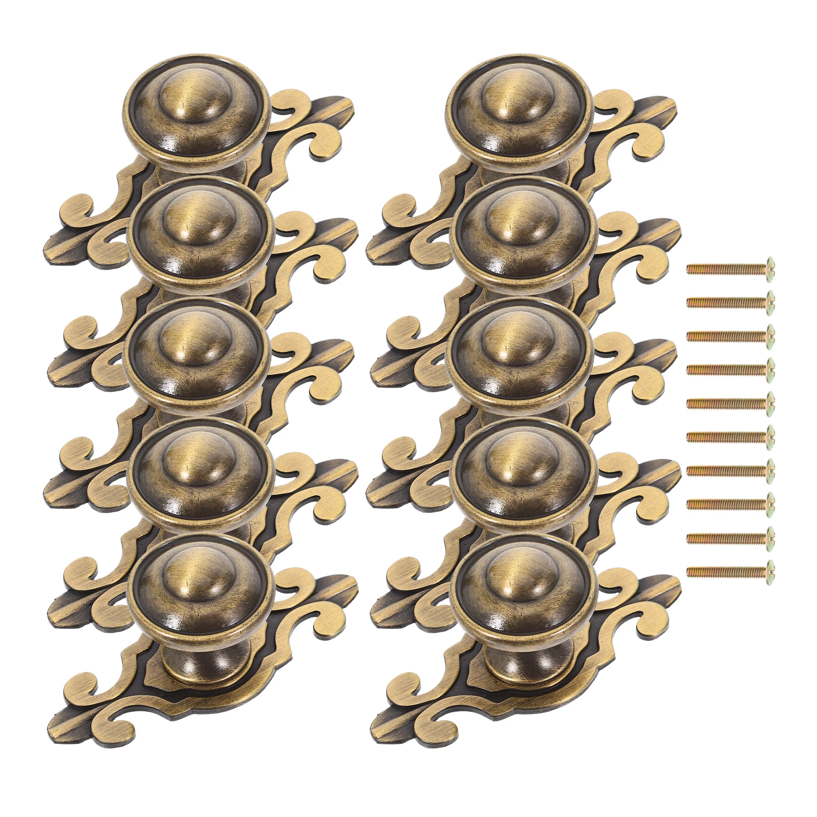 

10 Pcs Cupboard Handles Bronze Door Knobs Cabinet Drawer Pulls Vintage Zinc Alloy