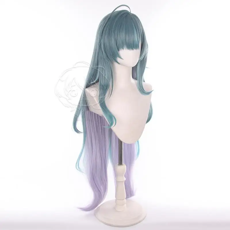 Genshin Impact Vodyanitsa Cosplay-Perücken, Kostüme, Kopfbedeckung, 105 cm lange, realistische Perücke mit dichtem, gemischtem, voluminösem, langem Haar. – Detail 5