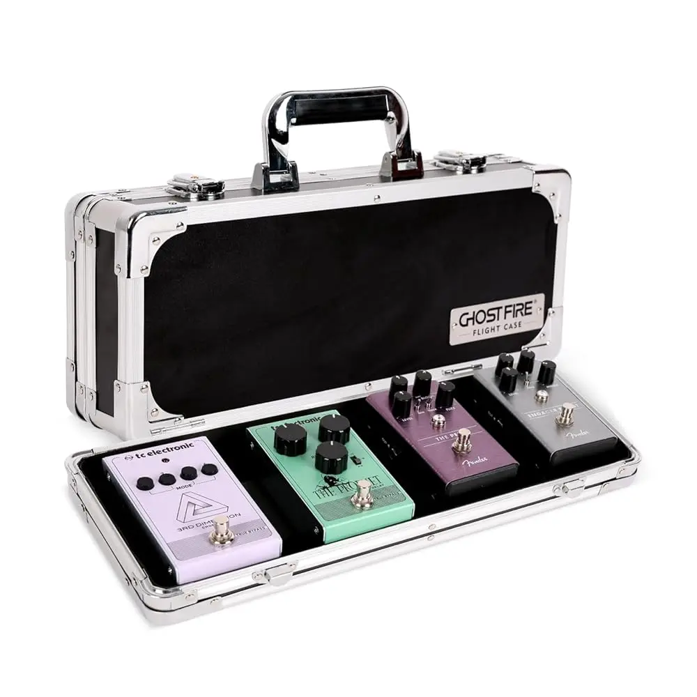 

Чехол для педали мультиэффектов для гитары 15,9x5,5x2,8 дюйма, с крепежной лентой для педалей, прочный алюминиевый корпус с замком, серия T, T-EC4