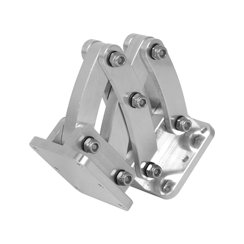 Adjustable 90° Degree Hidden Scissor Hinge Base Bracket Aluminum SS Hardware Mount with Screws Washers Nuts Nylon Shaft Bushings