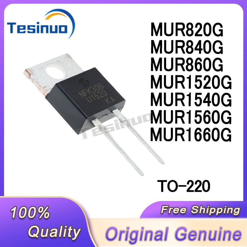 10/PCS New Original  MUR820G MUR840G MUR860G MUR1520G MUR1540G MUR1560G MUR1660G TO-220 Ultrafast recovery diode In Stock