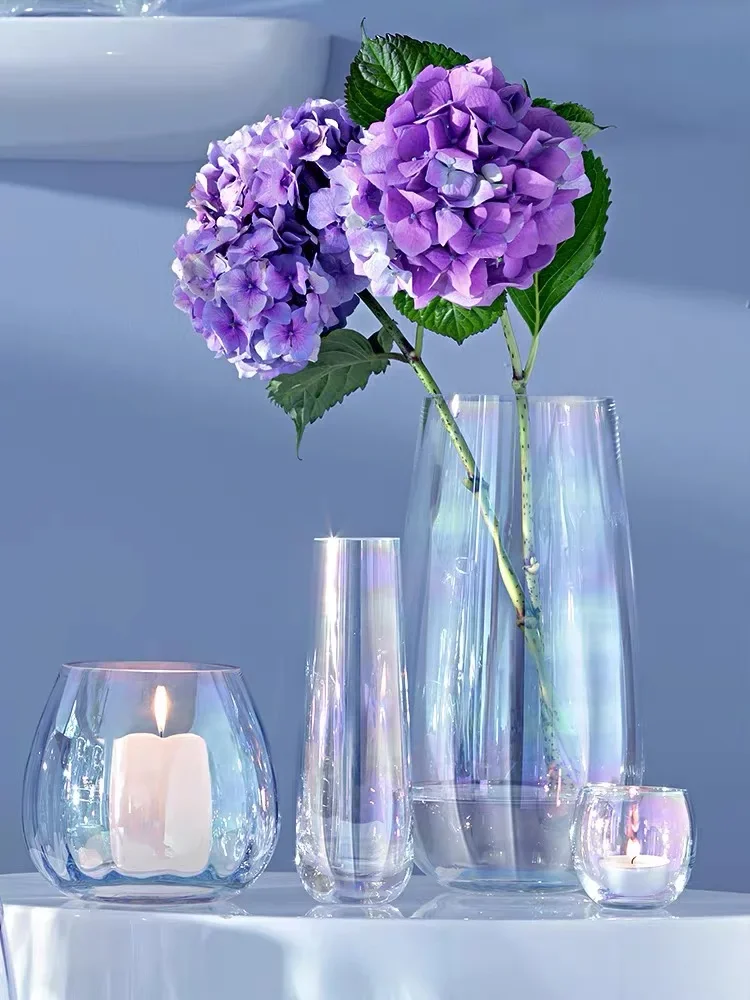 Скандинавская стеклянная ваза в стиле Ins, креативный декор для дома, прозрачные композиции из сушеных цветов, простые украшения для гостиной