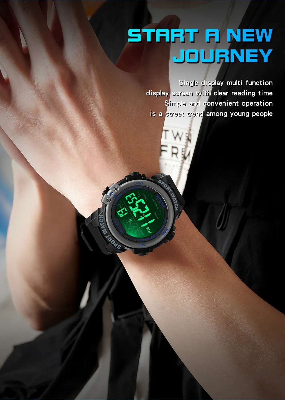 SANDA Outdoor Military G Stil herren Uhr Digital Wecker Mode Sport Dual Display armbanduhr 50M Wasserdicht reloj