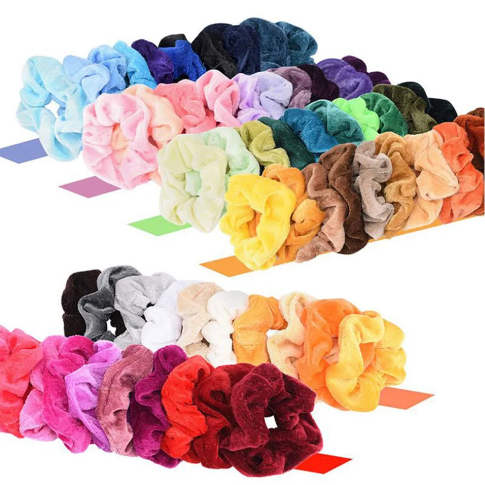 20/Pcs Women  Hair Velvet Hair large intestine circle Gel Elastic Hair Band Ponytail Holder Bobbles Hair Accessories Girls