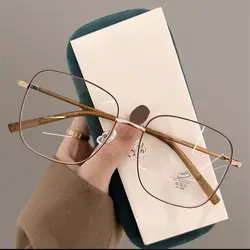 Metal Frame Myopia Glasses Frame Fashion Women Men Big Frame Anti-UV Blue Rays Glasses Ultra-light Vision Care Eyeglasses