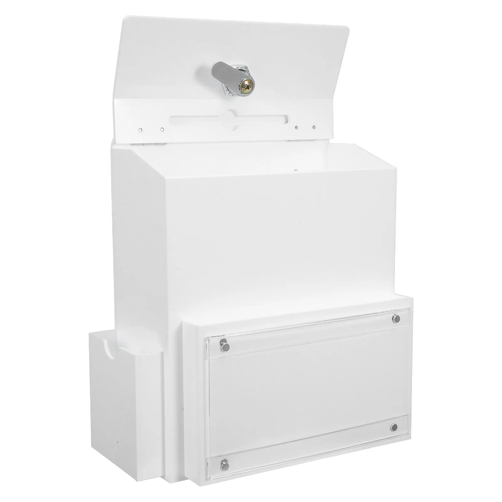 Acrylic Ballot Box with Slot Lock Large Suggestion Box Sign Holder Secure Feedback Container Office School Election Donation