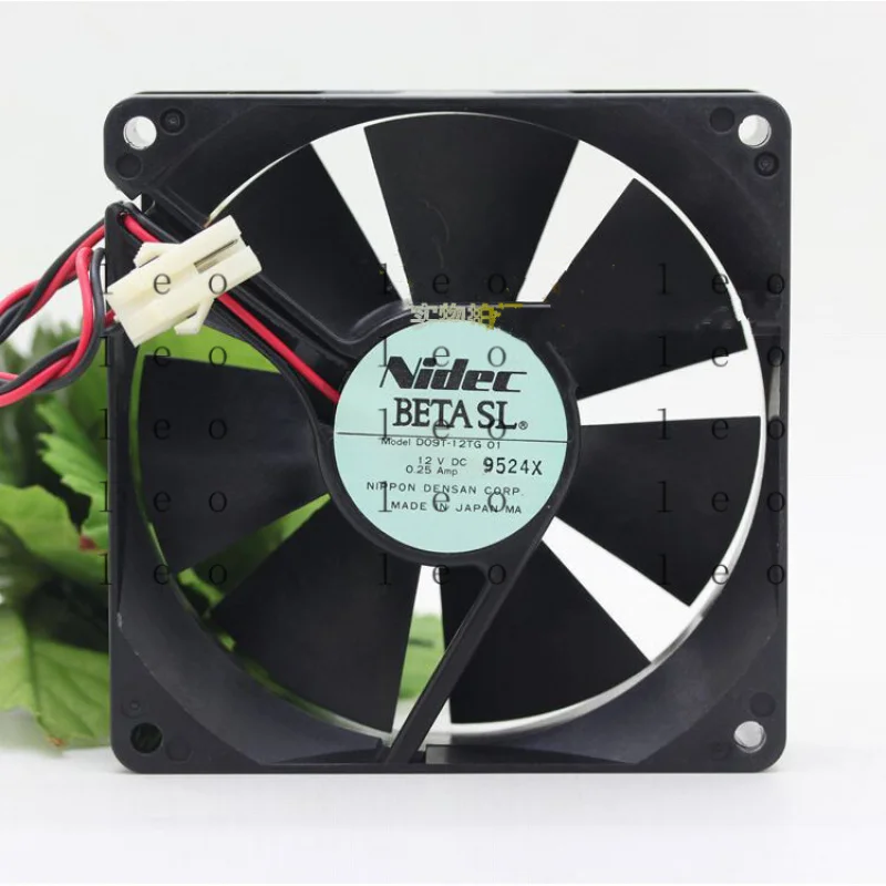 EE  1PC   D09T-12TG 01 9225 12V 0.25A Two-wire Cooling Fan One Year Warranty  #A6-4