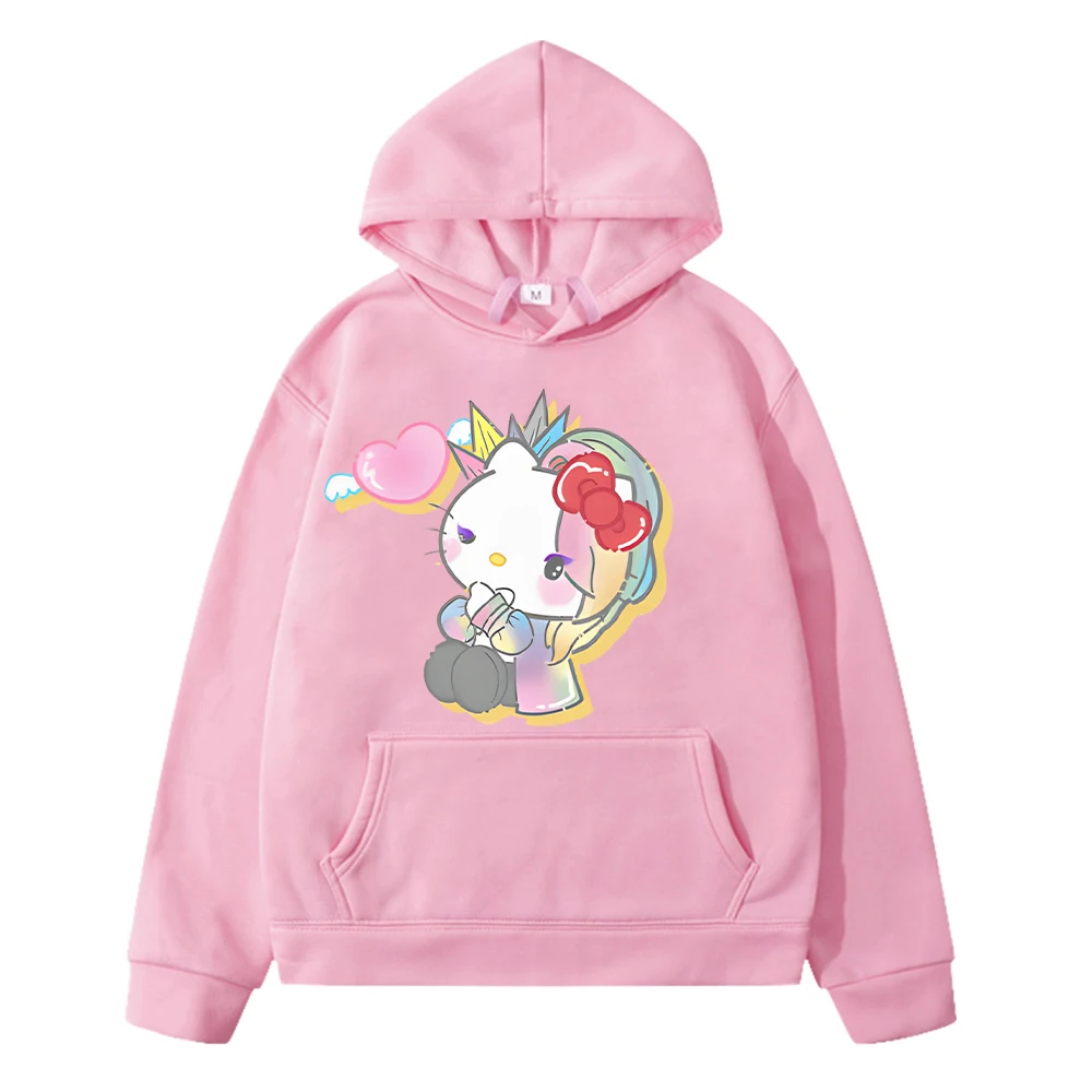 Christmas hello kitty print hoodie Fleece sweatshirt Sanrio Autumn anime hoodies pullover jacket y2k sudadera kids clothes girls