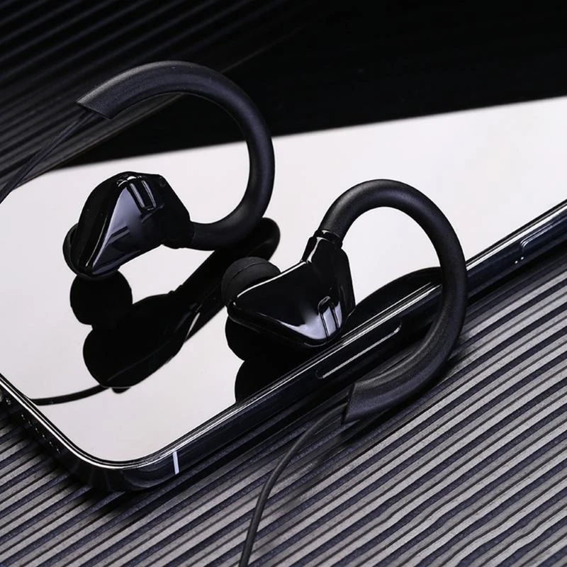 Sports Earbuds Wired with Microphone Wrap Around Earphones with Over Ear Hook in Ear Headphones for Cell Phones MP3/4 P9JB view 5