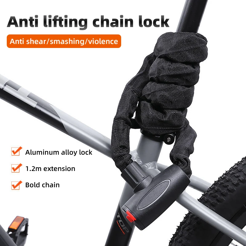 Bicycle Security Cable Bike Chain Lock Outdoor Anti-Theft Motorcycle Lock With Keys