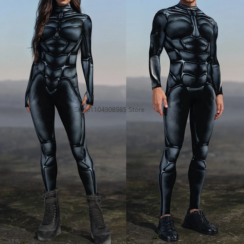 

Desert Suit Costume Cyber Cyberpunk Armour Romper Jumpsuit Cosplay Bodysuit Black Cool Steampunk Women Men Zentai Suit