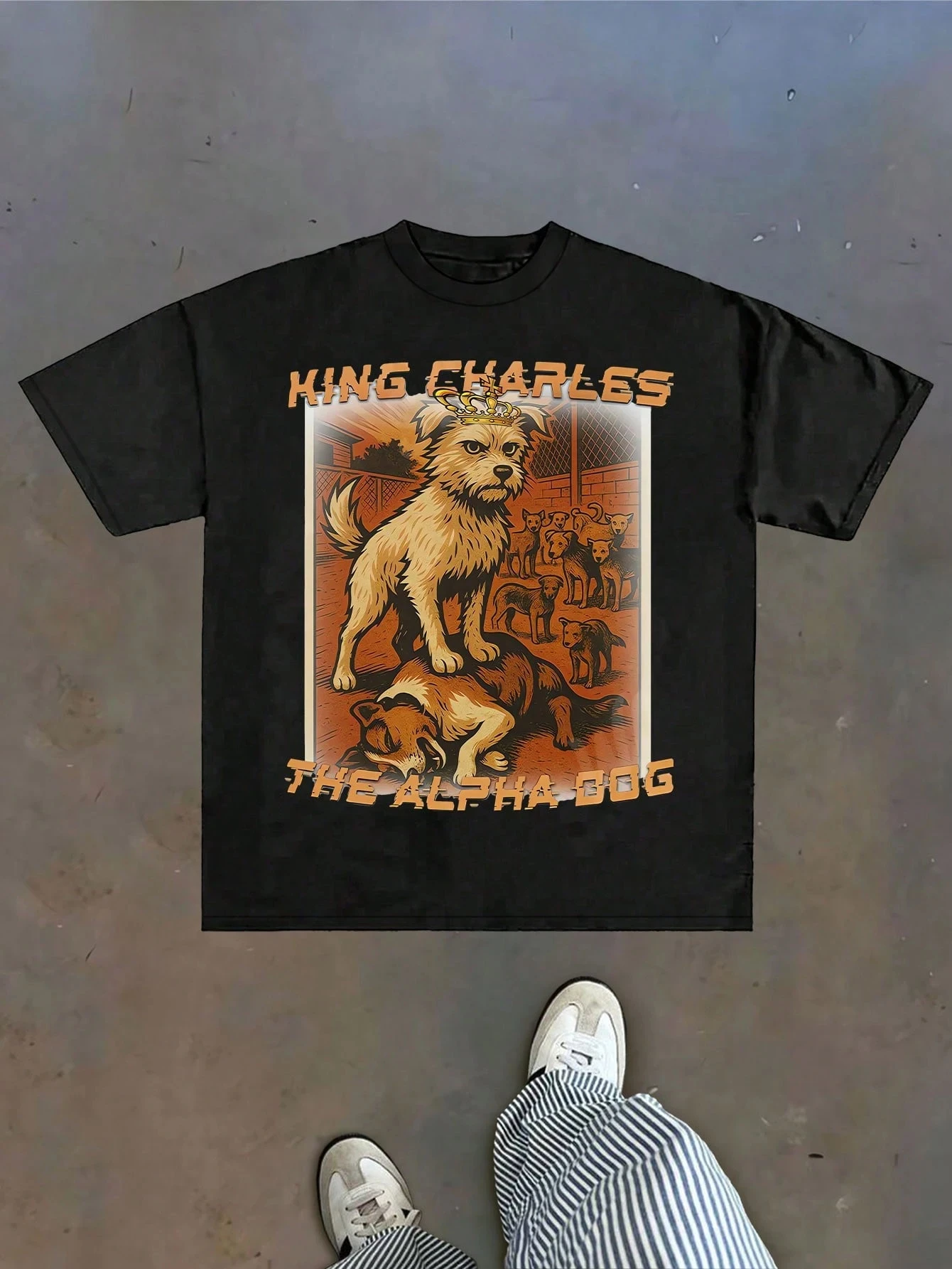 

Men's T-shirt King Charles The Alpha Dog Printed Short Sleeved T-Shirt Fashion Printed Breathable harajuku COTTON streetwear