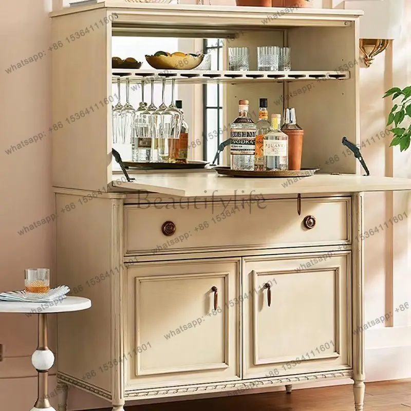 

American high-end solid wood storage cabinet French household multi-functional integrated partition cabinet