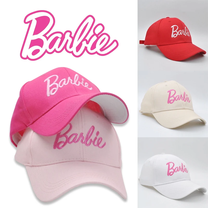 Barbie Cute Women Baseball Cap Peaked Cap Cartoon Embroidery Solid Color Adjustable Spring Summer Hat Shade Sport Baseball Hats