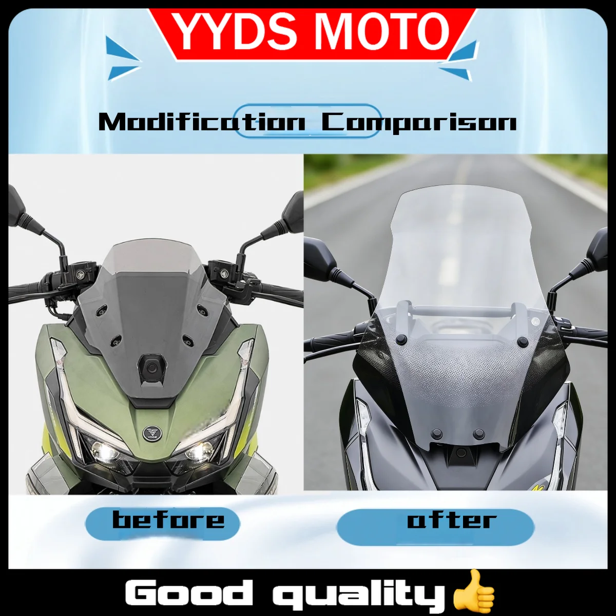 

【Good quality】For VOGE SR150R Painted Windshield Modified Front Windshield Glass