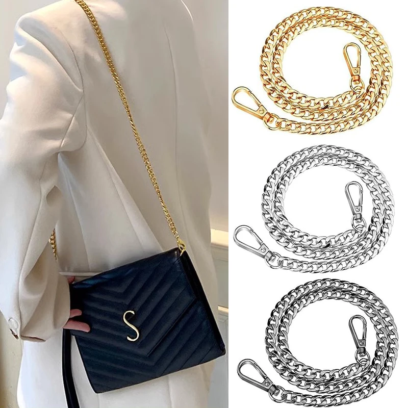 Metal Aluminum Bag Chain Strap Handle Shoulder Crossbody Handbag Bag Diy Metal Replacement Chains Bag Parts Accessories