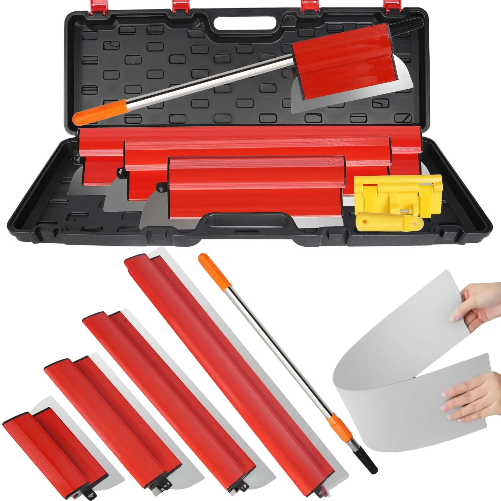 Spatule de lissage pour plaques de plâtre 25/40/60/80cm, outils de peinture et de finition pour murs, spatules flexibles, outils de finition, truelle à plâtre