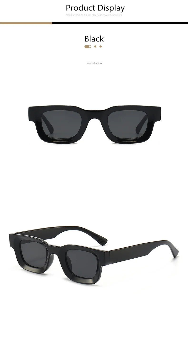 Kleine Rahmen Sonnenbrille Männer Frauen Vintage Quadrat Sonnenbrille Marke Designer Konkaven Spiegel Schwarz Brillen Shades UV400 – Detail 7
