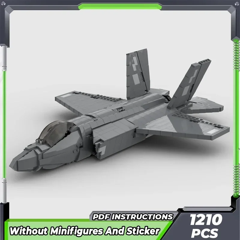 Moc cegły budowlane Model wojskowy F-35 B błyskawica technologia myśliwca modułowe klocki prezenty zabawki dla dzieci zestawy do majsterkowania montaż