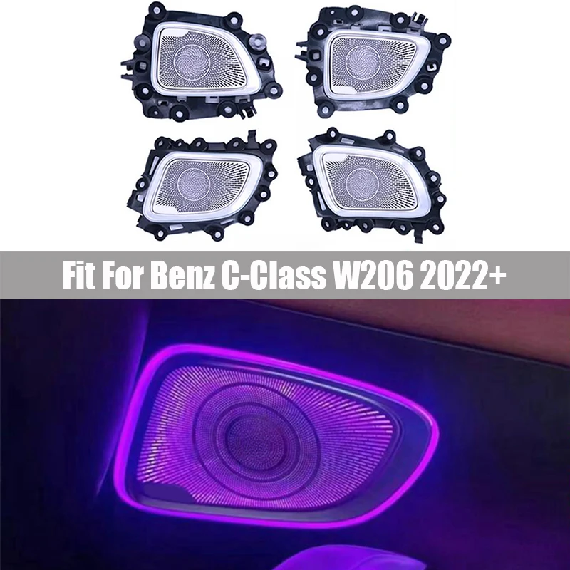 Luminous Speaker Cover Atmosphere Lamp Fit for Mercedes Benz C-Class W206 2022+ Luminous Horn Cover Plate Ambient Light