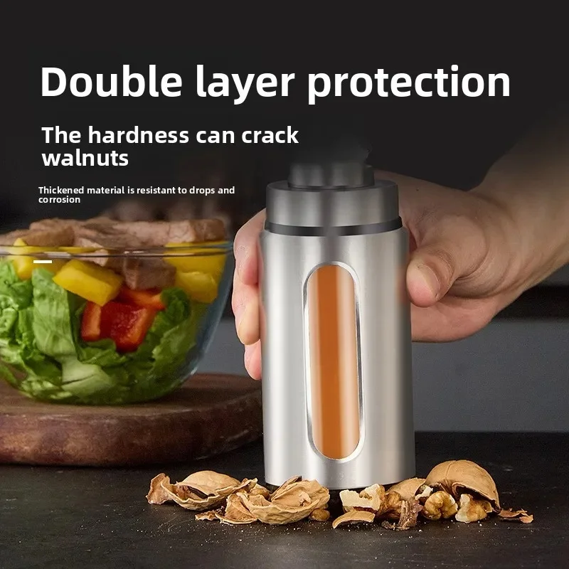Stainless Steel Glass Oil Dispenser, Auto Open and Close Sauce Vinegar Condiment Bottle, Kitchen Household Oil Can JJ5058
