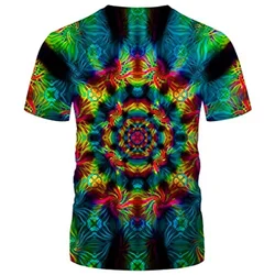 2024 Nieuwe zomer psychedelische T-shirt heren 3D coole grafische T-shirts met korte mouwen