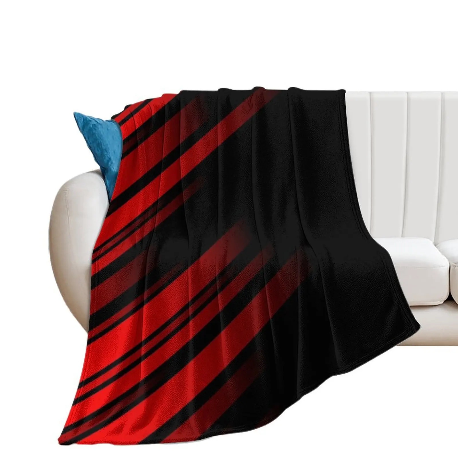 

Red and Black Stripes Minimal Design Throw Blanket Baby Plush Thin Soft Plaid Blankets